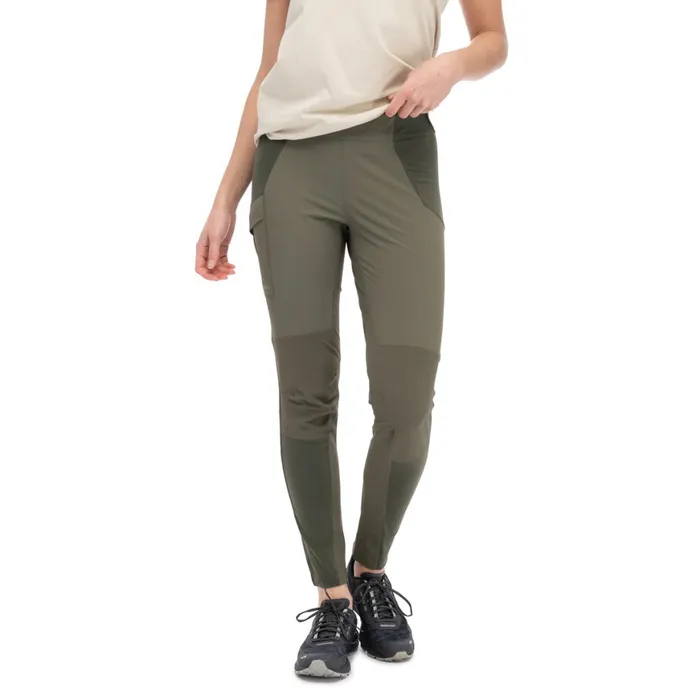 Women Bergans Of Norway Hiking Pants Flyen Original Tight Pants Dark Green Mud