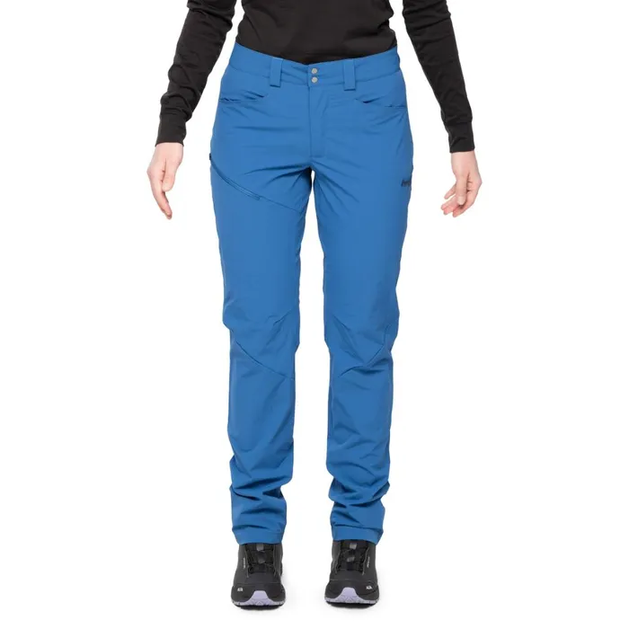 Women Bergans Of Norway Hiking Pants Vandre Light Softshell Pants North Sea Blue