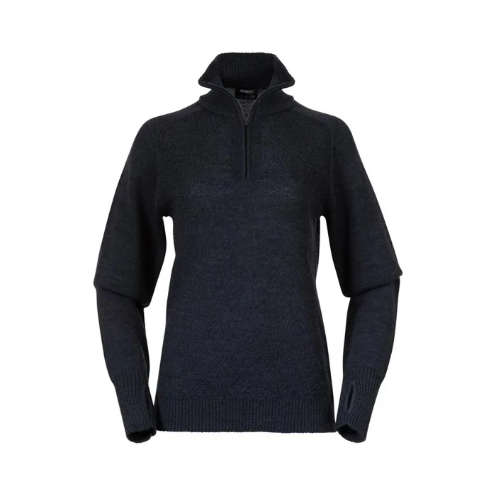 Women Bergans Of Norway Jumpers And Long Sleeves Ulriken Light Merino Jumper Orion Blue