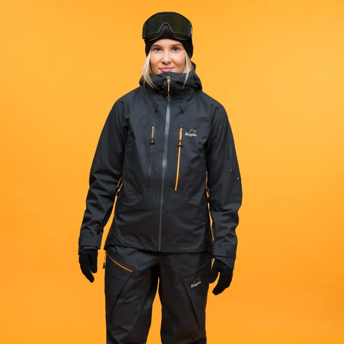 Women Bergans Of Norway Ski Jackets Y Mountainline Breathe 3l Shell Jacket Dark Shadow Grey