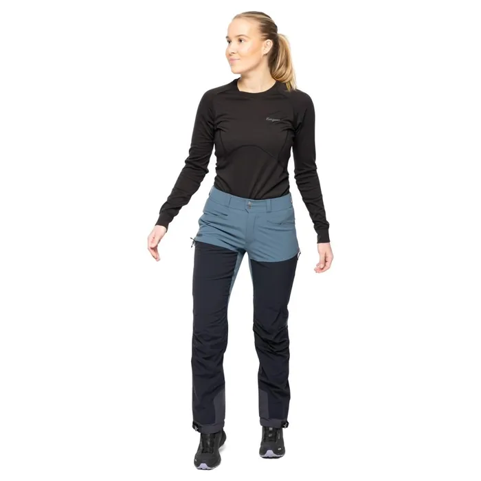 Women Bergans Of Norway Softshell Pants Bekkely Hybrid W Pants Orion Blue Black