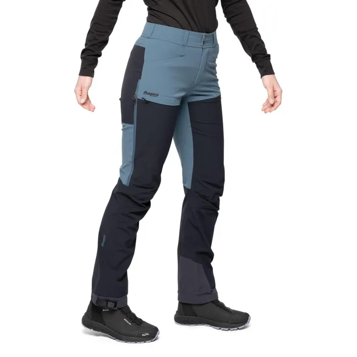 Women Bergans Of Norway Softshell Pants Bekkely Hybrid W Pants Orion Blue Black