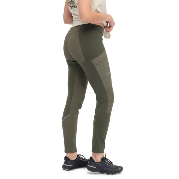 Women Bergans Of Norway Softshell Pants Flyen Original Tight Pants Dark Green Mud