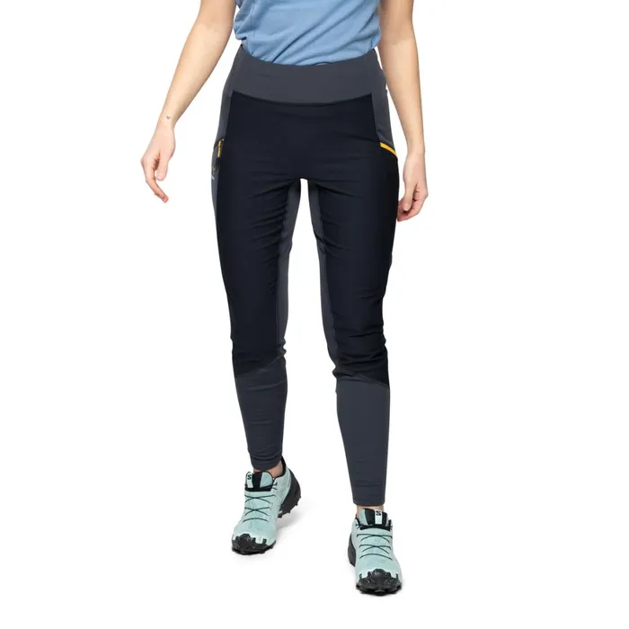 Women Bergans Of Norway Softshell Pants Y Lightline Fast Winter Tights Dark Shadow Grey Black