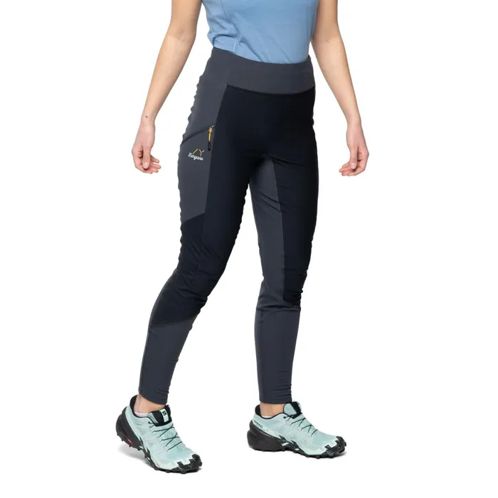 Women Bergans Of Norway Softshell Pants Y Lightline Fast Winter Tights Dark Shadow Grey Black