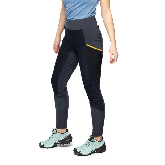 Women Bergans Of Norway Softshell Pants Y Lightline Fast Winter Tights Dark Shadow Grey Black