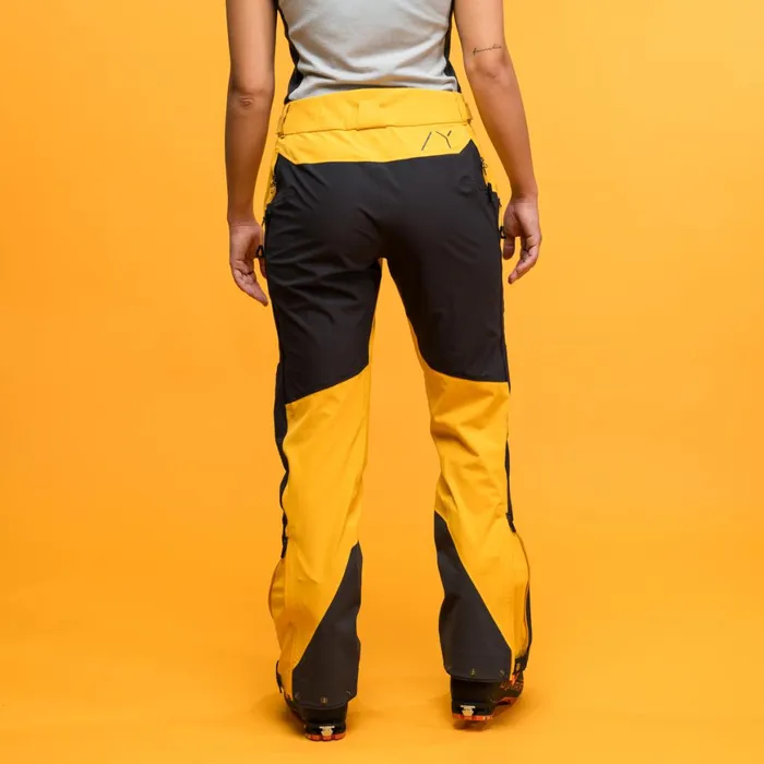 Women Bergans Of Norway Softshell Pants Y Mountainline Hybrid Softshell Pants Mango Yellow Dark Shadow Grey