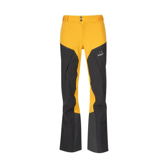 Women Bergans Of Norway Softshell Pants Y Mountainline Hybrid Softshell Pants Mango Yellow Dark Shadow Grey