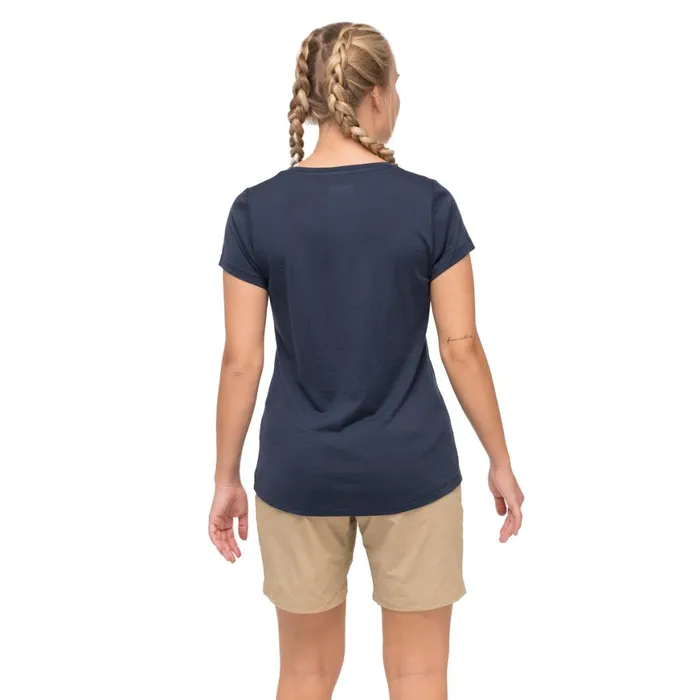 Women Bergans Of Norway TShirts Rabot Emblem Wool Tee Navy Blue