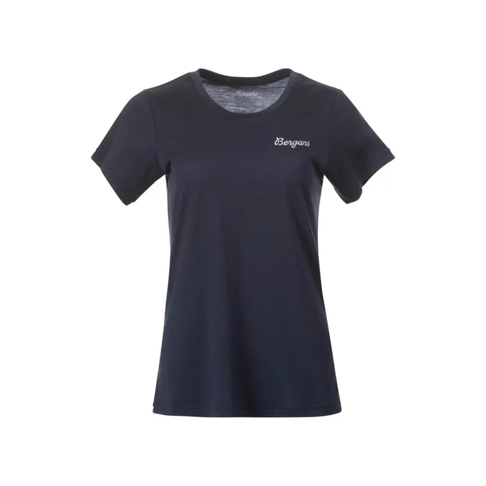 Women Bergans Of Norway TShirts Rabot Emblem Wool Tee Navy Blue