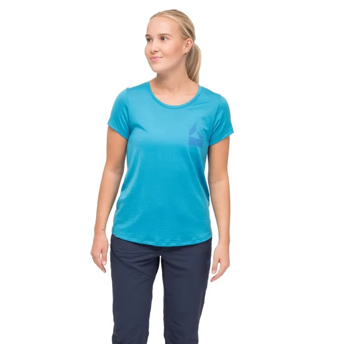 Women Bergans Of Norway TShirts Rabot Mount Wool Tee Aqua Lagoon