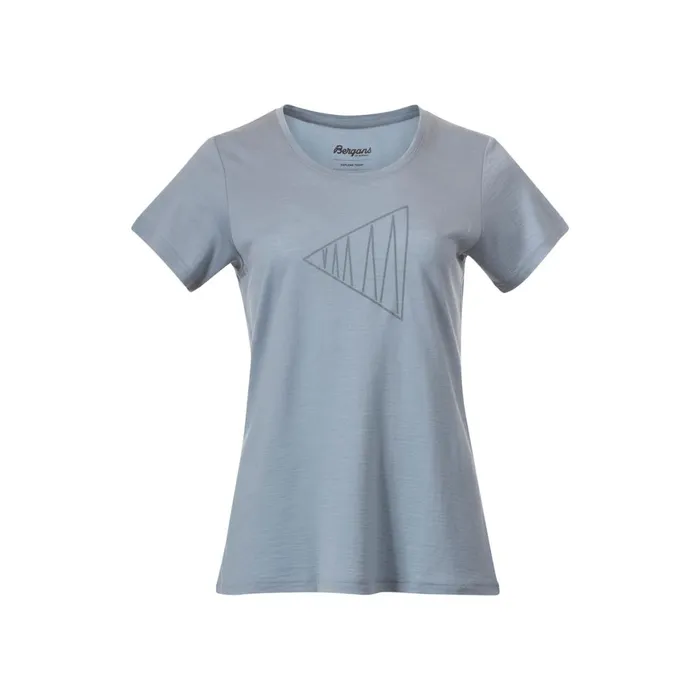 Women Bergans Of Norway TShirts Vaagaa Adventure Merino Tee Husky Blue