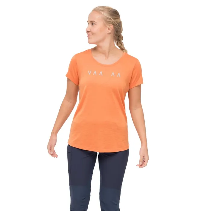Women Bergans Of Norway TShirts Vaagaa Explore Merino Tee Faded Orange