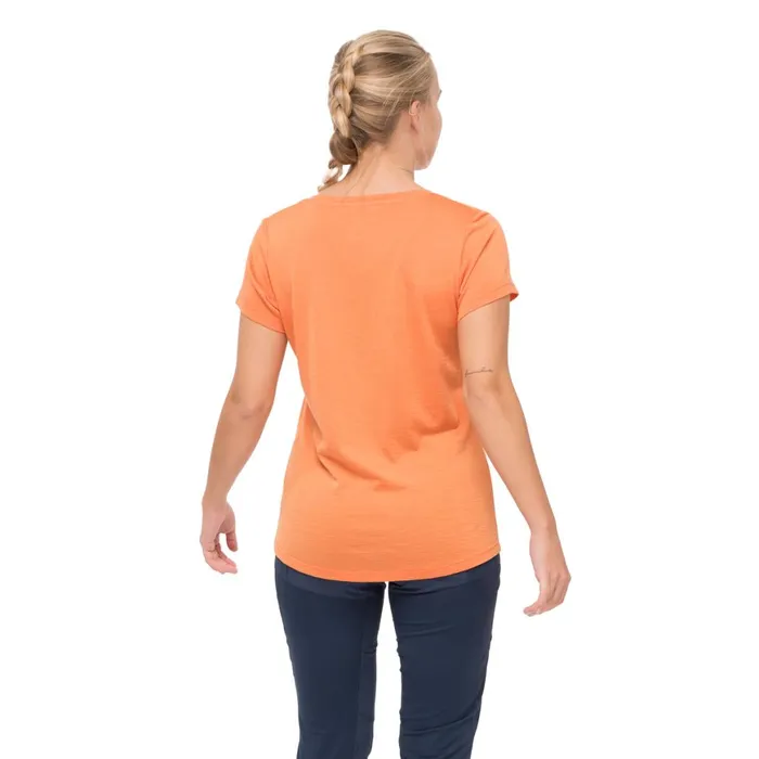 Women Bergans Of Norway TShirts Vaagaa Explore Merino Tee Faded Orange