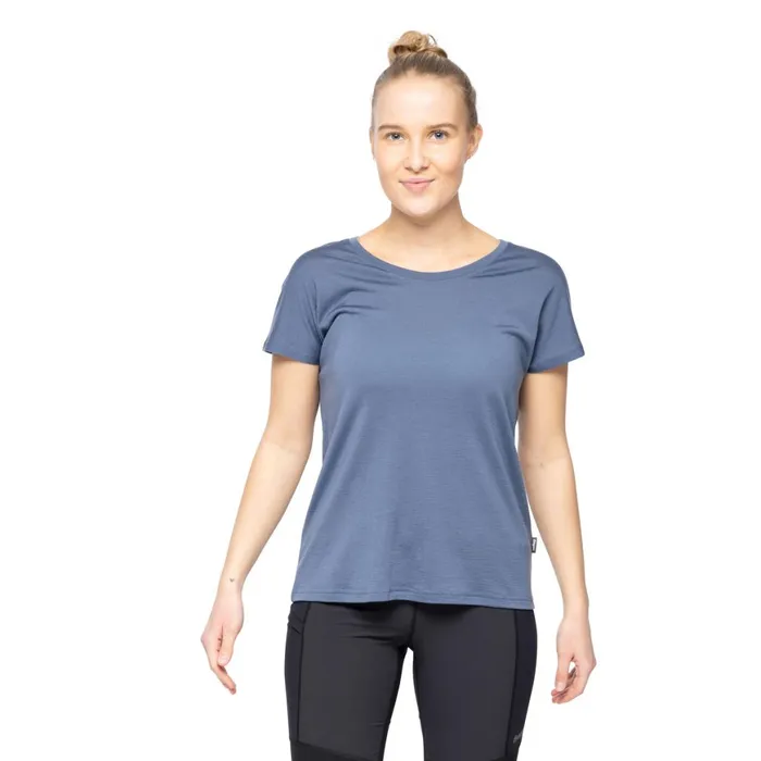Women Bergans Of Norway TShirts Whenever Merino Tee Granite Blue