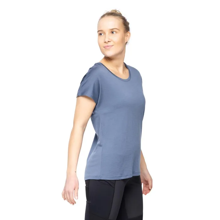 Women Bergans Of Norway TShirts Whenever Merino Tee Granite Blue