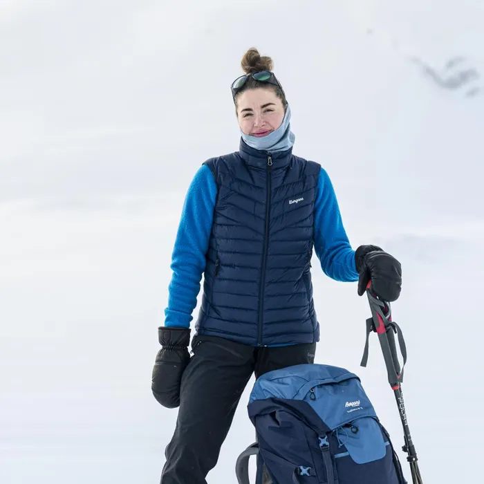 Women Bergans Of Norway Vests Rabot Light Down Vest Navy Blue
