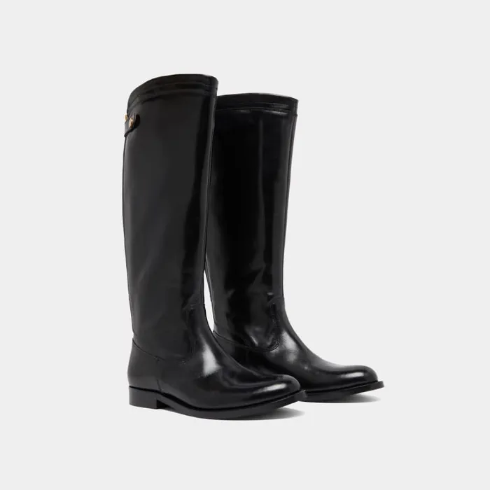 Women Boots With Back Zips Black JONAK Boots Thighhigh Boots