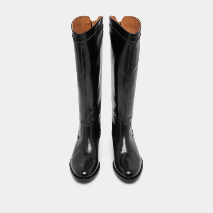 Women Boots With Back Zips Black JONAK Boots Thighhigh Boots