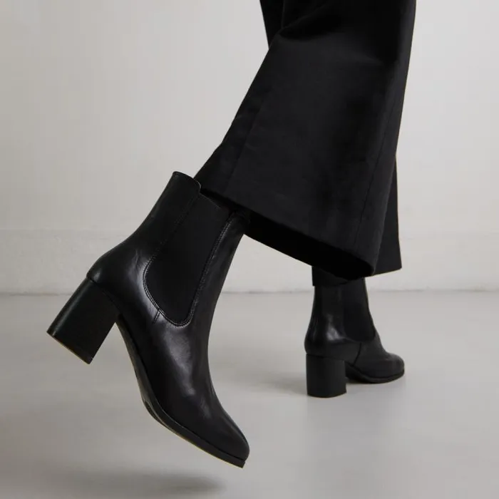 Women Boots With Heels And Elastic Black JONAK Ankle Boots Lowboots