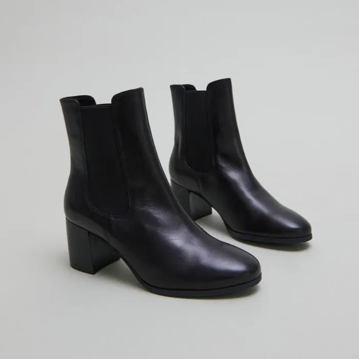 Women Boots With Heels And Elastic Black JONAK Ankle Boots Lowboots