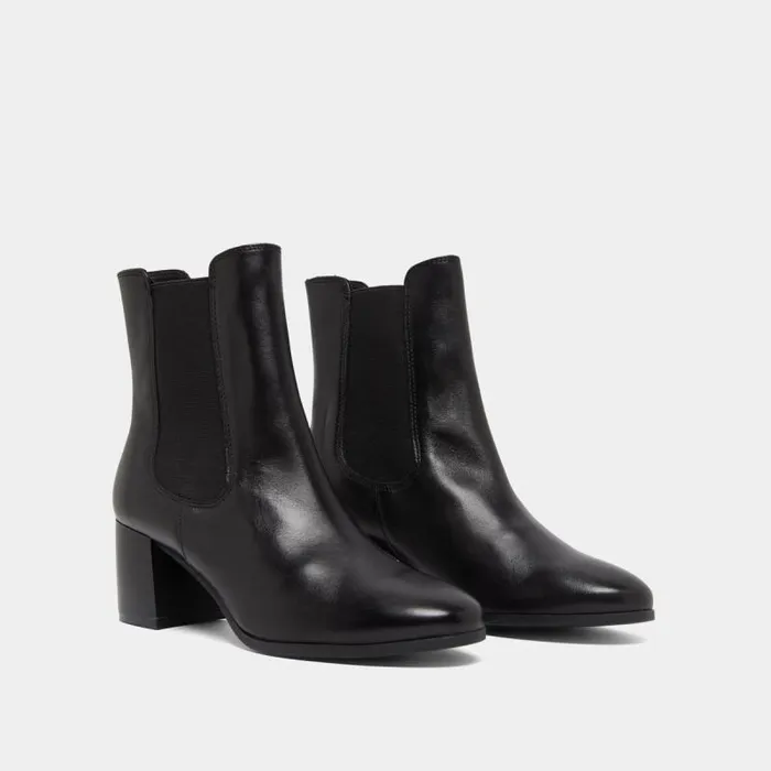 Women Boots With Heels And Elastic Black JONAK Ankle Boots Lowboots