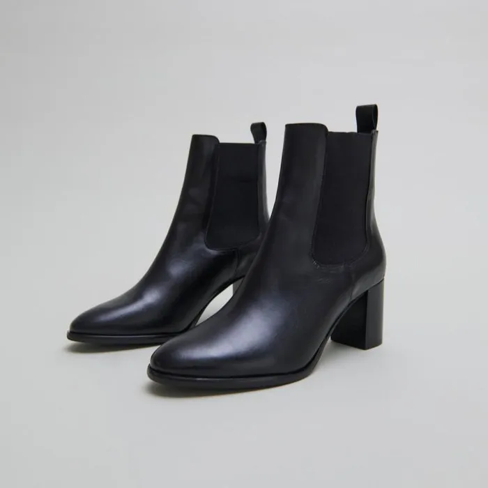 Women Boots With Heels And Elastics Black JONAK Ankle Boots Lowboots