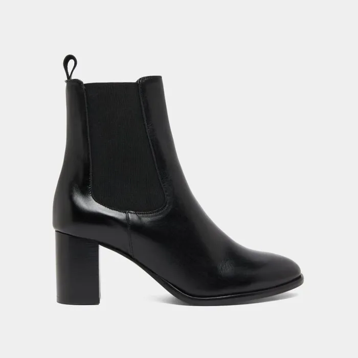 Women Boots With Heels And Elastics Black JONAK Ankle Boots Lowboots