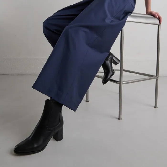 Women Boots With Heels And Elastics Black JONAK Ankle Boots Lowboots