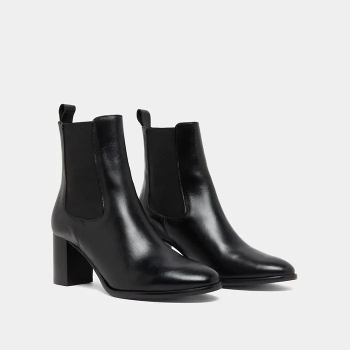 Women Boots With Heels And Elastics Black JONAK Ankle Boots Lowboots