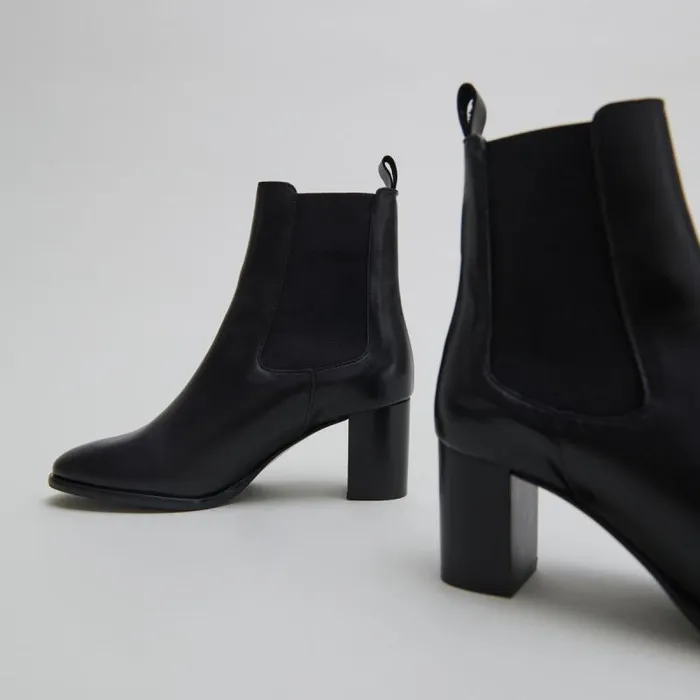Women Boots With Heels And Elastics Black JONAK Ankle Boots Lowboots