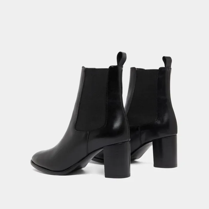Women Boots With Heels And Elastics Black JONAK Ankle Boots Lowboots