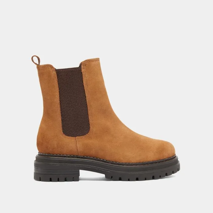 Women Boots With Notched And Elastic Soles Cognac JONAK Ankle Boots Lowboots