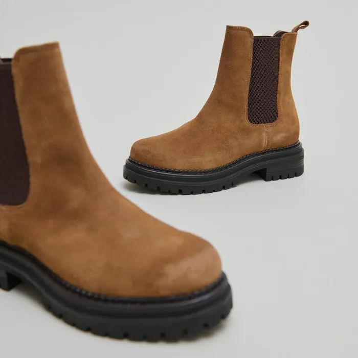 Women Boots With Notched And Elastic Soles Cognac JONAK Ankle Boots Lowboots