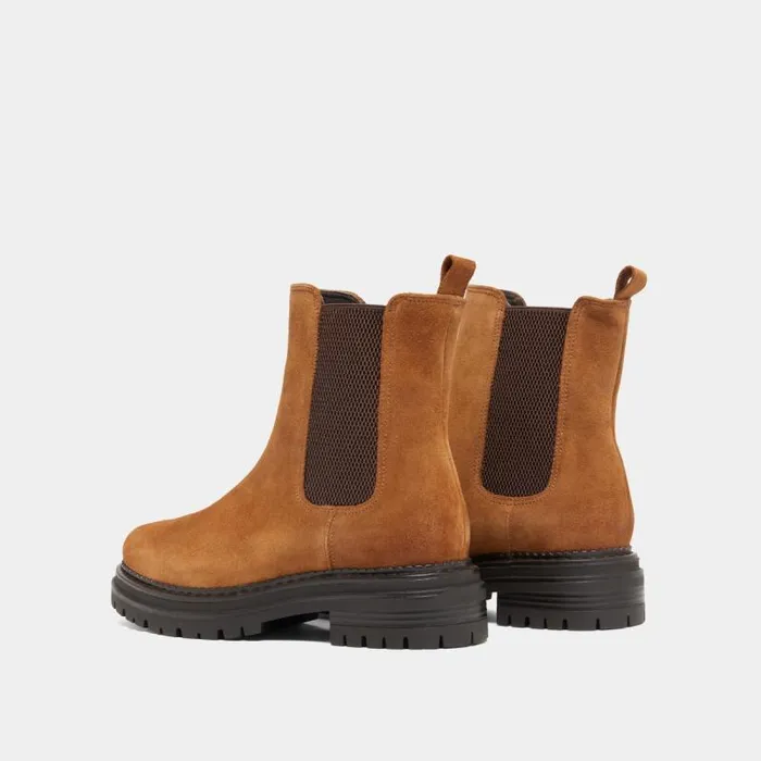 Women Boots With Notched And Elastic Soles Cognac JONAK Ankle Boots Lowboots