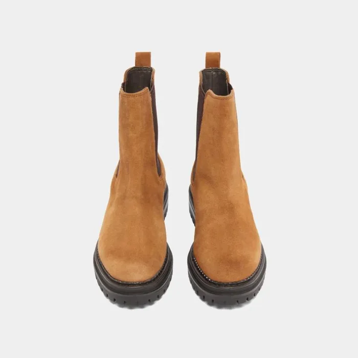 Women Boots With Notched And Elastic Soles Cognac JONAK Ankle Boots Lowboots