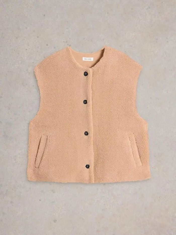 Women Borg Gilet Light Natural White Stuff Coats and Jackets Women Borg Gilet Light Natural White Stuff Coats and Jackets
