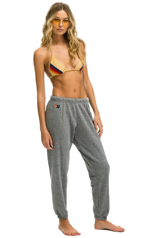 Women Bottoms Aviator Nation 5 STRIPE SWEATPANTS 8211 HEATHER GREY GREY Women Bottoms Aviator Nation 5 STRIPE SWEATPANTS 8211 HEATHER GREY GREY