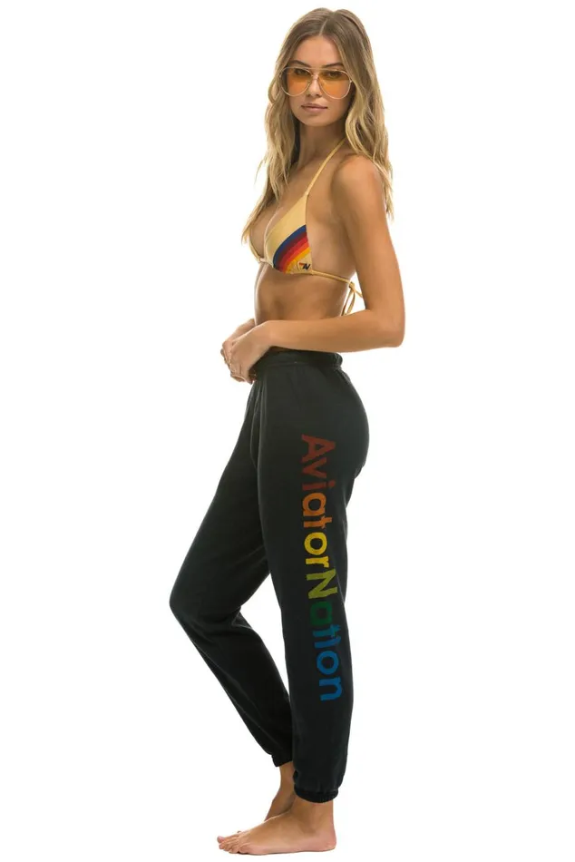 Women Bottoms Aviator Nation AVIATOR NATION SWEATPANTS 8211 CHARCOAL