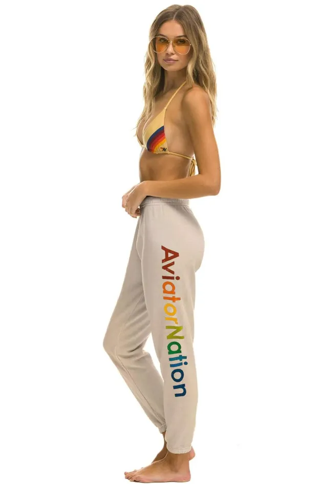 Women Bottoms Aviator Nation AVIATOR NATION SWEATPANTS 8211 SAND Women Bottoms Aviator Nation AVIATOR NATION SWEATPANTS 8211 SAND