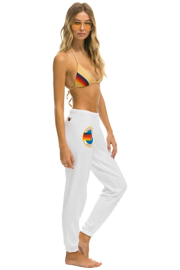 Women Bottoms Aviator Nation AVIATOR NATION SWEATPANTS 8211 WHITE