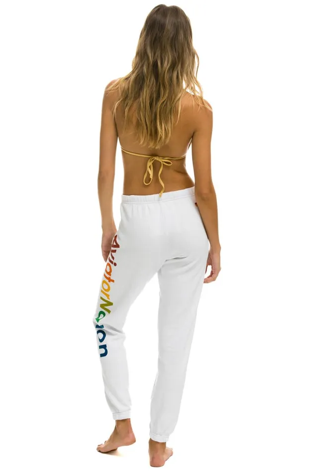Women Bottoms Aviator Nation AVIATOR NATION SWEATPANTS 8211 WHITE
