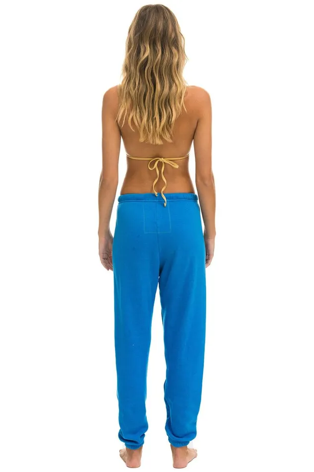 Women Bottoms Aviator Nation BOLT HEART SWEATPANTS 8211 OCEAN