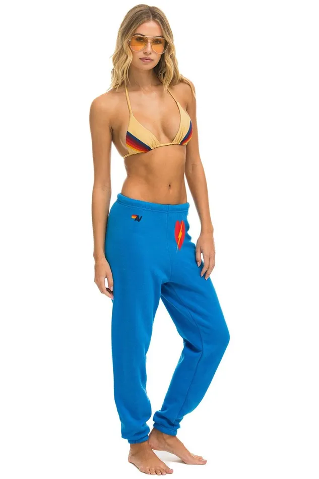 Women Bottoms Aviator Nation BOLT HEART SWEATPANTS 8211 OCEAN
