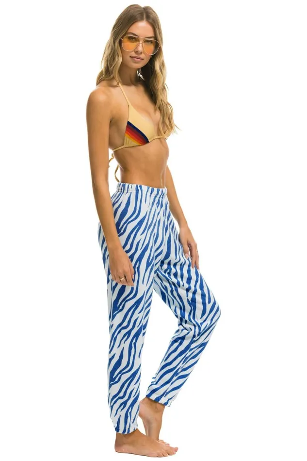 Women Bottoms Aviator Nation TIGER SWEATPANTS 8211 BLUE TIGER Women Bottoms Aviator Nation TIGER SWEATPANTS 8211 BLUE TIGER