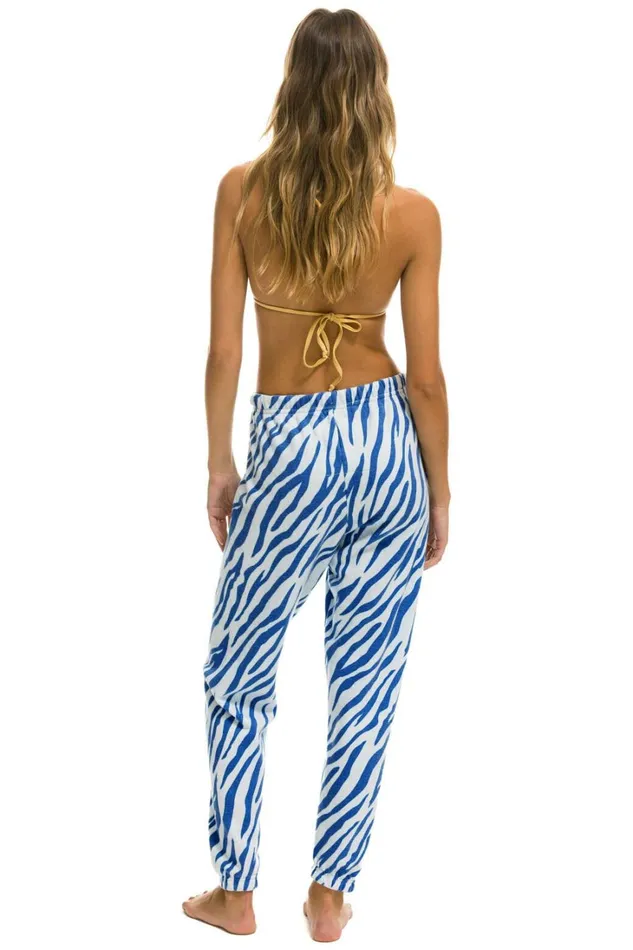 Women Bottoms Aviator Nation TIGER SWEATPANTS 8211 BLUE TIGER Women Bottoms Aviator Nation TIGER SWEATPANTS 8211 BLUE TIGER