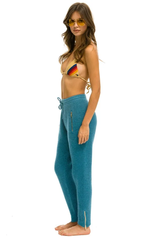 Women Bottoms Aviator Nation VINTAGE CABIN CASHMERE SWEATER PANTt COBALT