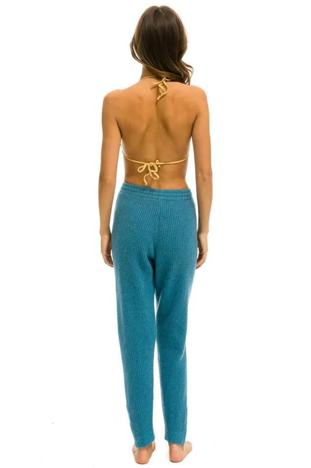Women Bottoms Aviator Nation VINTAGE CABIN CASHMERE SWEATER PANTt COBALT