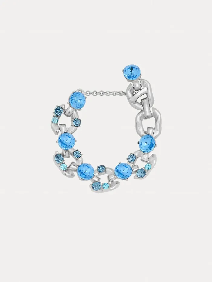 Women Bracelets Oscar De La Renta Scramble ChainLink Bracelet Aquamarine
