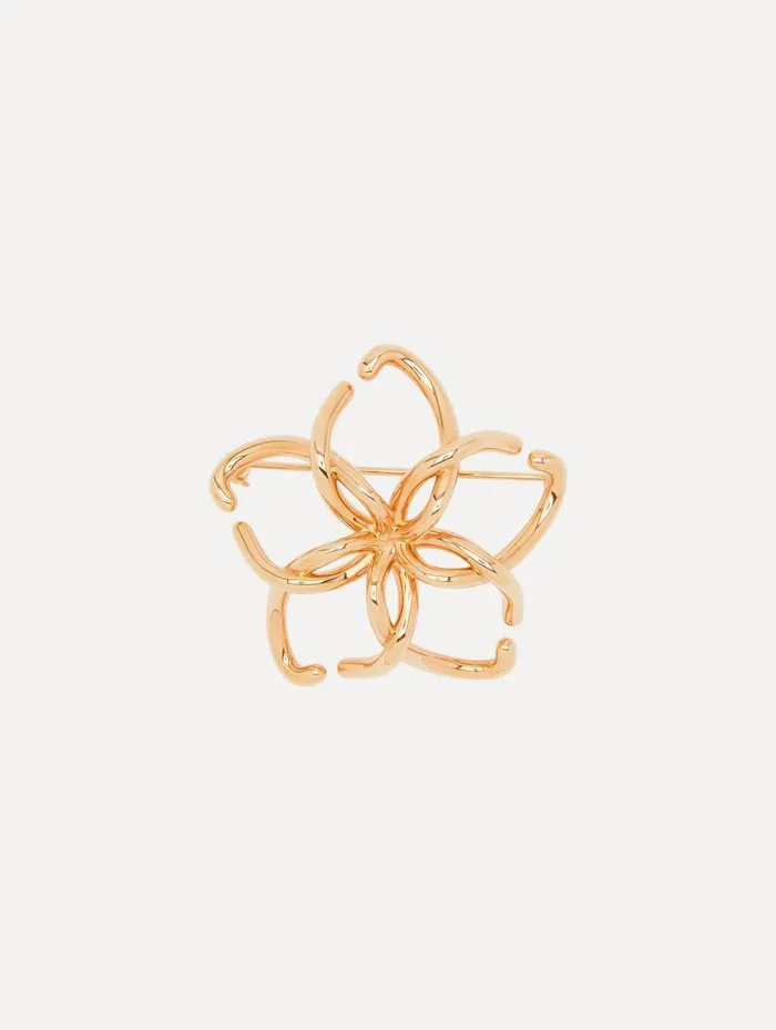 Women Brooches and Hair Accessories Oscar De La Renta O Flower Brooch Gold